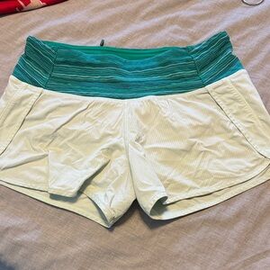 lululemon athletica hotty hot Teal and White Athletic Shorts